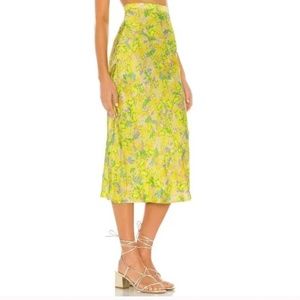 FOR LOVE & LEMONS Dubois Bias Seamed Midi Skirt in Freedom Floral
